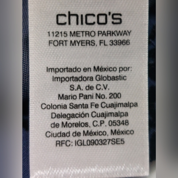 Chicos Zenergy Flocked Jacket Womens Size 0 Deep Navy Paisley Stretch NWT $129 - Picture 9 of 13